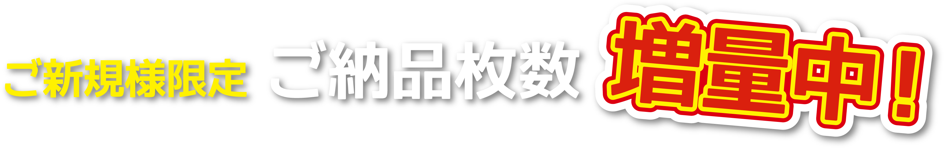 ご新規様限定 ご納品枚数増量中！